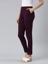 Load image into Gallery viewer, Go Colors Dark Wine Roma Ponte Pants
