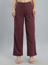 Load image into Gallery viewer, Go Colors Wine Linen Cargo Pants

