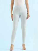 Load image into Gallery viewer, Go Colors Pastel Blue Cotton Stretch Ankle Length Leggings
