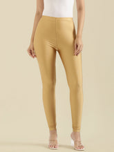 Load image into Gallery viewer, Go Colors Bright Gold Nylon Stretch Shimmer Leggings
