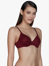 Load image into Gallery viewer, Amante Floral Romance Padded Wired Bra - Maroon 10301
