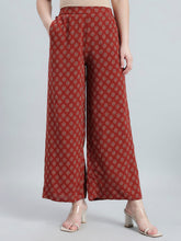 Load image into Gallery viewer, Go Colors Red Woven Viscose Printed Palazzo
