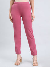 Load image into Gallery viewer, Go Colors Light Wine Cotton Stretch Kurti Pants
