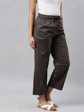 Load image into Gallery viewer, Go Colors Silver Grey Cotton Wide Leg Pants
