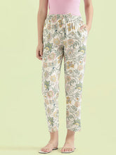 Load image into Gallery viewer, Go Colors White Woven Viscose Printed Lounge Pants
