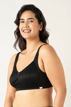 Load image into Gallery viewer, Amante Mystic Poise Non-padded Non-wired Minimizer Bra - Black
