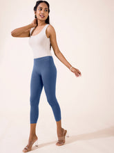 Load image into Gallery viewer, Go Colors Jeans Blue Cotton Stretch Cropped Leggings

