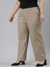 Load image into Gallery viewer, Go Colors Beige Cotton Stripes Cargo Pant
