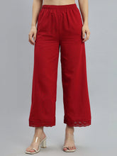 Load image into Gallery viewer, Go Colors Cherry Linen Lace Palazzo
