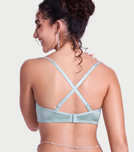 Load image into Gallery viewer, Enamor Curve Enhancing Satin T-Shirt Bra - Padded, Non-Wired, High Coverage - F184 (Iceberg Green)
