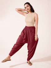 Load image into Gallery viewer, Go Colors Violet Woven Viscose Harem Dhoti Pant
