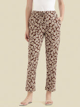 Load image into Gallery viewer, Go Colors Brown Cotton Knit Printed Lounge Pants
