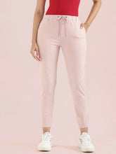 Load image into Gallery viewer, Go Colors Light Pink Cotton Poly Stretch Cuffed Joggers
