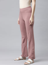 Load image into Gallery viewer, Go Colors Dusty Voilet Cotton Stretch Flared Pant
