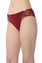 Load image into Gallery viewer, Amante Floral Chic Bikini Panty - Red Berry &amp; Sepia Rose 101501
