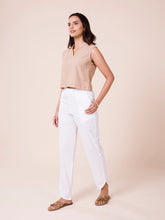 Load image into Gallery viewer, Go Colors White Cotton Stretch Dhoti Pant
