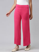 Load image into Gallery viewer, Go Colors Young Fuchsia Viscose Stretch Knit Palazzo
