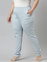 Load image into Gallery viewer, Go Colors Dusty Blue Roma Ponte Pants
