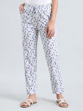 Load image into Gallery viewer, Go Colors White Cotton Knit Printed Lounge Pants
