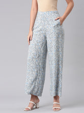 Load image into Gallery viewer, Go Colors Blue Woven Viscose Printed Palazzo

