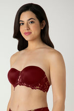 Load image into Gallery viewer, Amante Femme Lace Padded Wired Multiway Bra - Biking Red 06301
