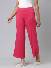 Load image into Gallery viewer, Go Colors Coral Viscose Stretch Knit Palazzo
