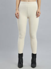 Load image into Gallery viewer, Go Colors Cream Warm Suede Leggings
