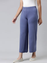 Load image into Gallery viewer, Go Colors Jeans Blue Viscose Stretch Knit Palazzo
