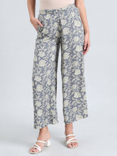Load image into Gallery viewer, Go Colors Blue Woven Viscose Printed Palazzo
