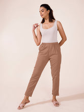 Load image into Gallery viewer, Go Colors Light Brown Cotton Pencil Pant
