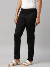 Load image into Gallery viewer, Go Colors Black Cotton Stretch Pants
