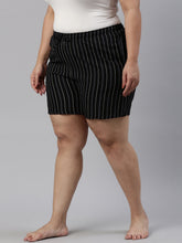 Load image into Gallery viewer, Go Colors Black Woven Viscose Printed Lounge Shorts
