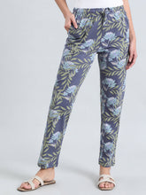 Load image into Gallery viewer, Go Colors Blue Cotton Knit Printed Lounge Pants
