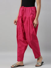 Load image into Gallery viewer, Go Colors Dark Pink Cotton Salwar
