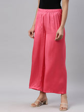 Load image into Gallery viewer, Go Colors Coral Polyester Shiny Palazzo
