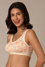 Load image into Gallery viewer, Amante Easy Slip-On Non-Padded Non-Wired Cotton Bra - Daisy Print
