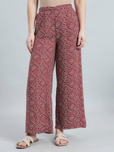 Load image into Gallery viewer, Go Colors Red Woven Viscose Printed Palazzo
