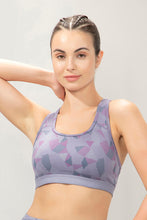 Load image into Gallery viewer, Amante Energize Medium Impact Round Neck Sports Bra - Abstract Paint Print 98701
