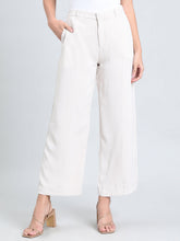 Load image into Gallery viewer, Go Colors Cream Crepe Wide Trouser
