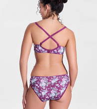 Load image into Gallery viewer, Enamor P165 Womens Low Waist Co-ordinate Bikini Panty (Damask Plum Print)
