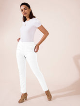 Load image into Gallery viewer, Go Colors White Linen Pencil Pant

