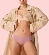 Load image into Gallery viewer, Enamor PB40 Innovations Invisi, All Day Comfort, Low Waist Bikini Panty for Women - No Visible Panty Lines, Sweat wicking, Free Cut, Regular Coverage -  Pack of 1 (Nostalgia Rose)
