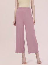Load image into Gallery viewer, Go Colors Light Wine Viscose Knit Palazzo
