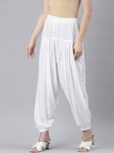 Load image into Gallery viewer, Go Colors White Woven Viscose Harem Pant
