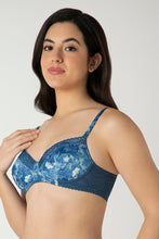 Load image into Gallery viewer, Amante Demure Padded Non-Wired Demi Bra - Floral Fusion Print 05701
