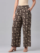 Load image into Gallery viewer, Go Colors Black Woven Viscose Printed Palazzo
