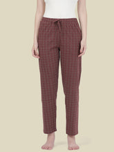 Load image into Gallery viewer, Go Colors Brown Cotton Knit Printed Lounge Pants
