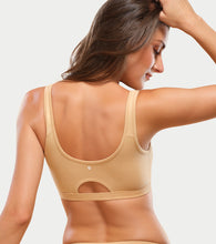 Load image into Gallery viewer, Enamor Easy Slip-On and Back Keyhole Women's Cotton Everyday Beginner's Bra - Padded, Wirefree, Full Coverage - A106 (Skin)
