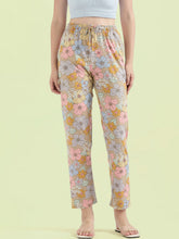 Load image into Gallery viewer, Go Colors Beige Cotton Knit Printed Lounge Pants

