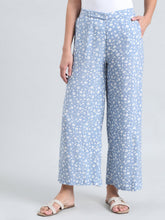 Load image into Gallery viewer, Go Colors Blue Woven Viscose Printed Palazzo
